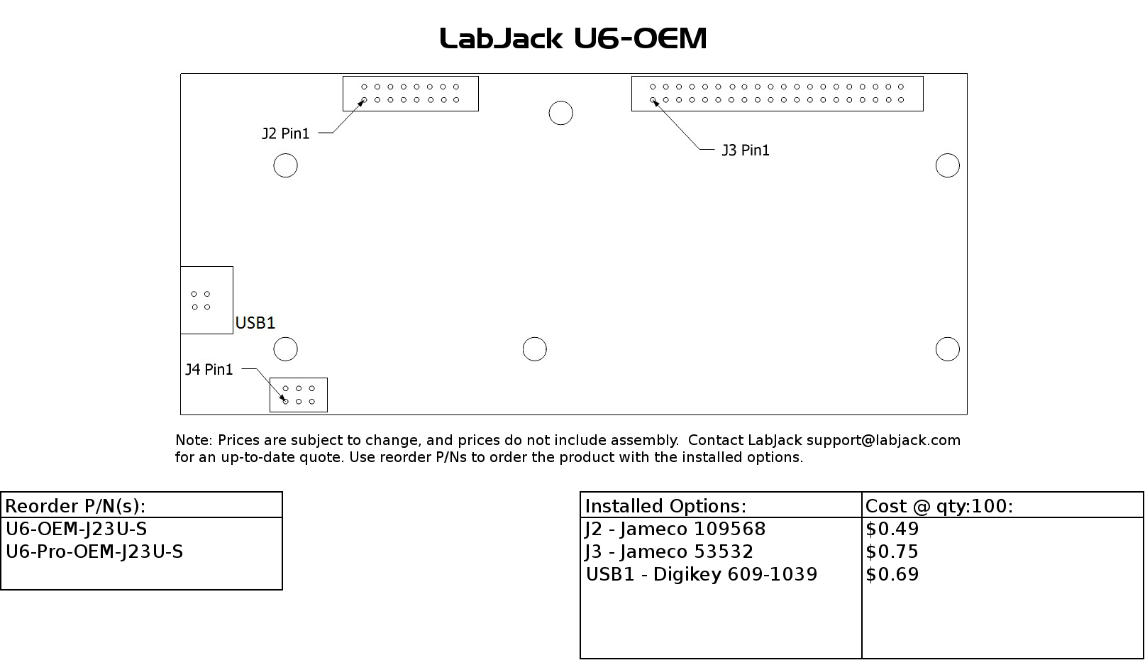 2.13 OEM Connector Options [U6 Datasheet]